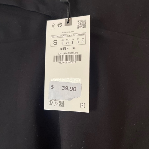 Zara High Rise Black Leggings Size Medium and Small -NWT - Picture 3 of 10